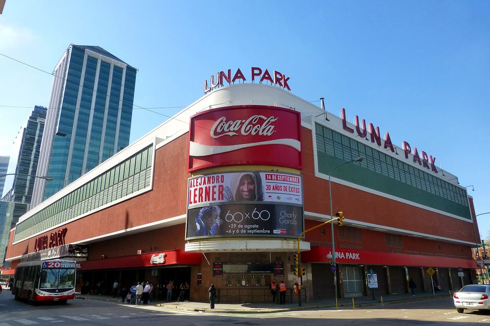 Facade of the Luna Park stadium in Buenos Aires