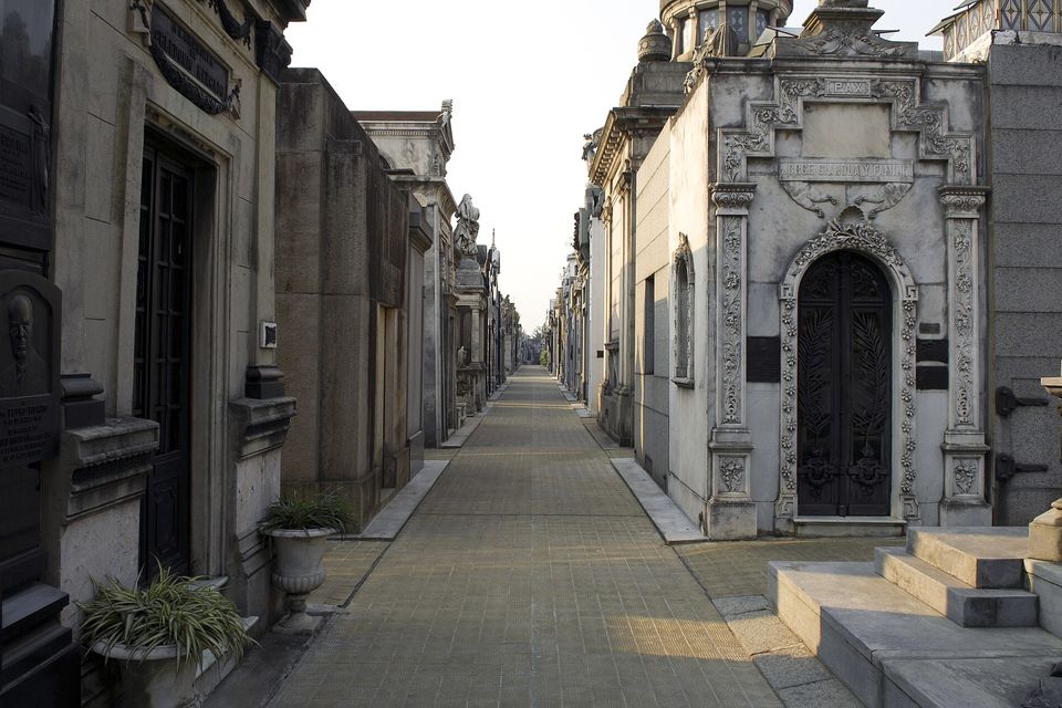 Street of mausoleums in Recoleta Cemetery