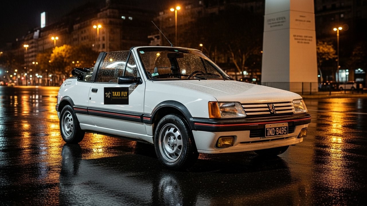 Peugeot 205 Cabriolet blanco de Taxifly para casamientos y eventos en Buenos Aires