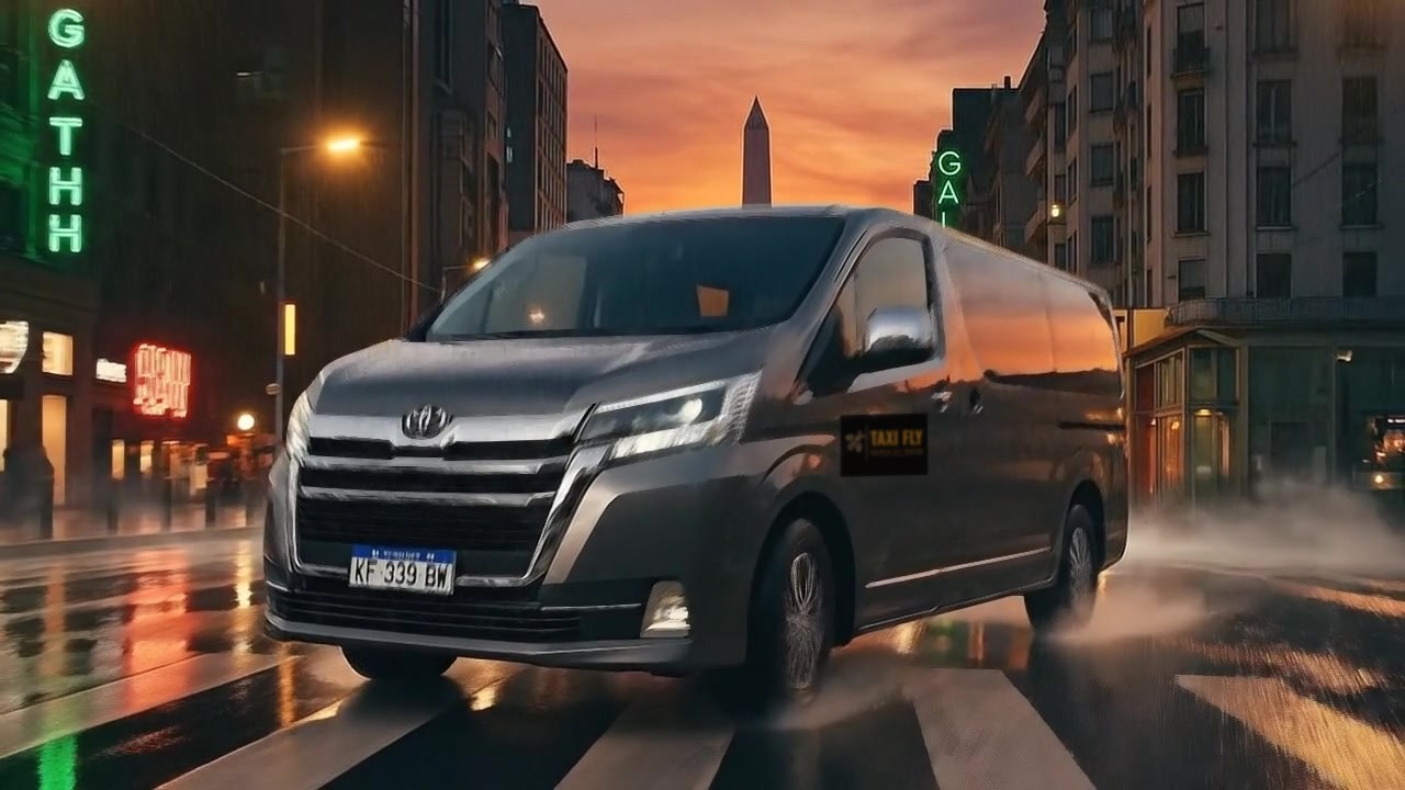 Toyota Hiace Commuter de Taxifly, van Greenfly para hasta 12 pasajeros, grupos y delegaciones